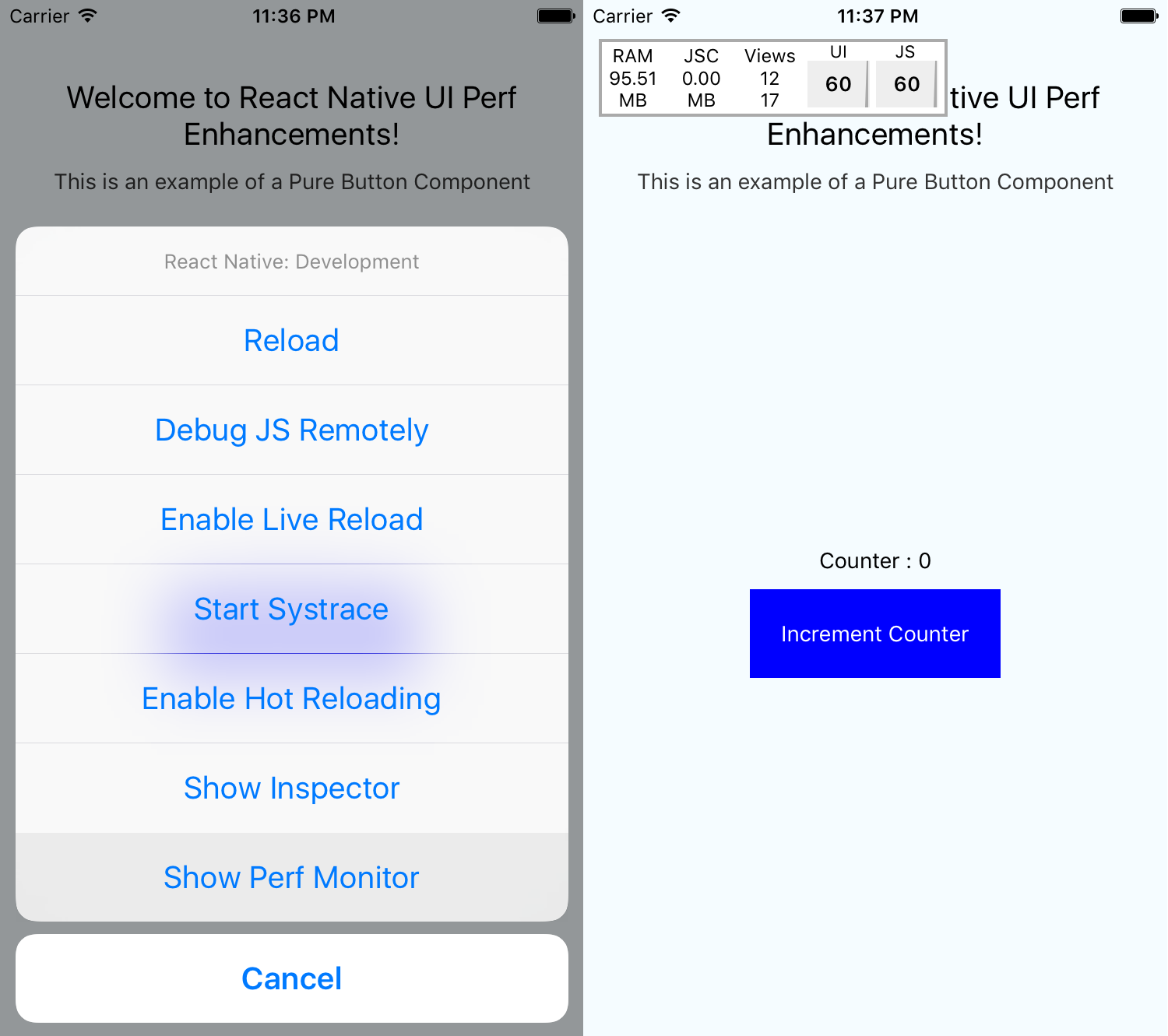 output in iOS